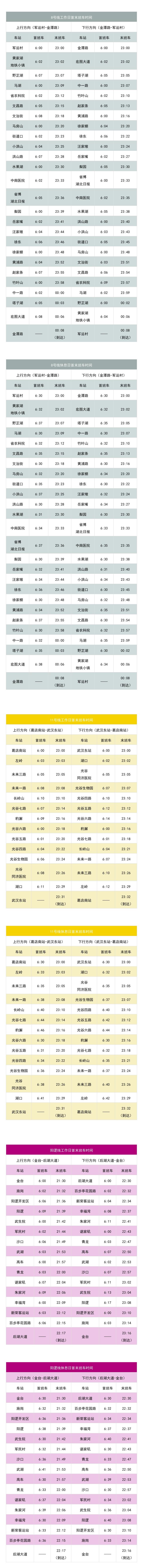 看不懂武汉地铁发车时刻表,武汉地铁运营时间最晚一班车