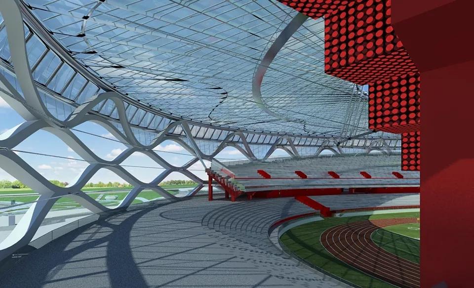 安阳文体中心体育场钢结构,北京建工工人体育场钢结构