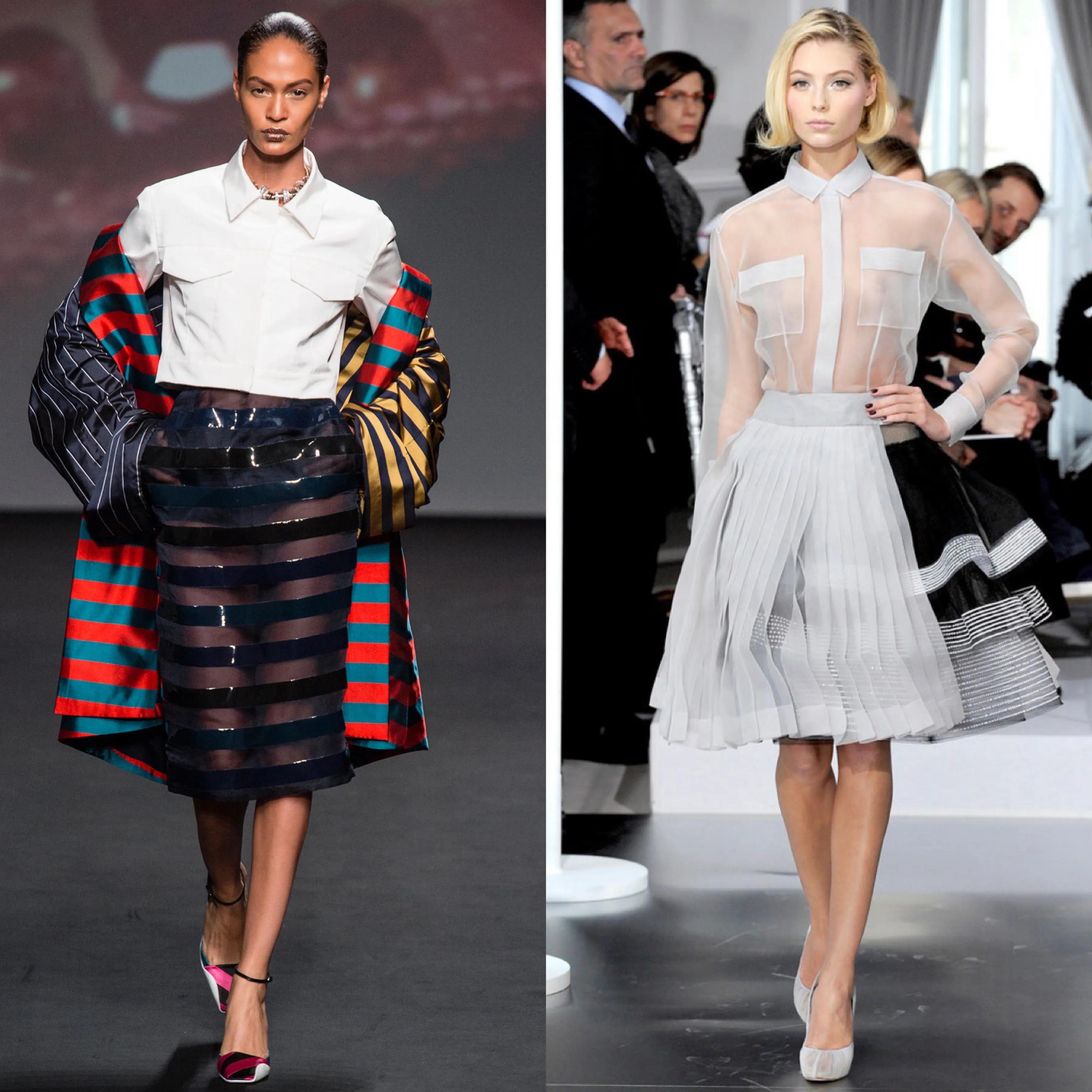 dior白衬衫搭配千鸟格半裙,dior白衬衣搭配男