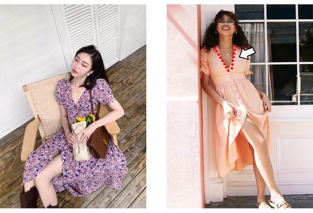 大胸姐妹穿连衣裙“藏胸”的技巧，视觉上帮你显瘦10斤