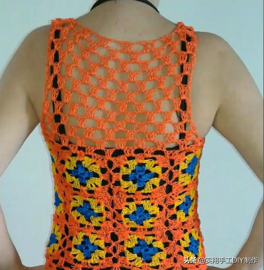 祖母方格编织长款外套教程,针织作品70款简约