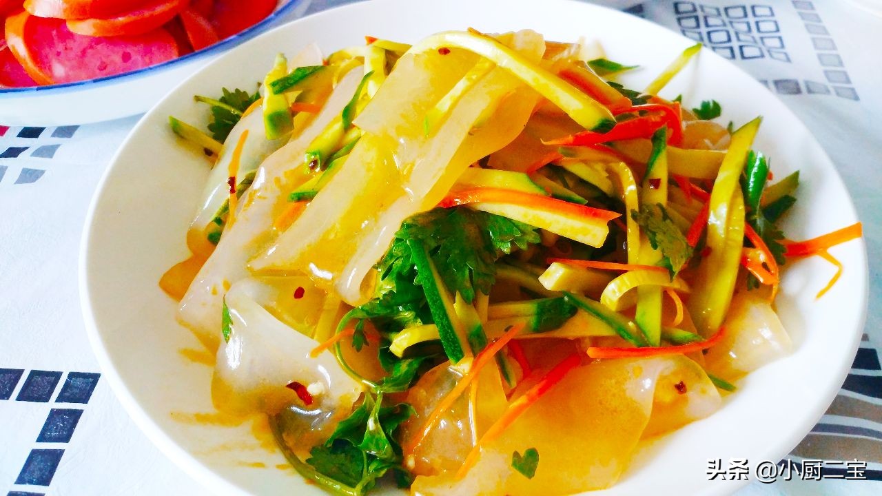 东北大拉皮凉拌做法减脂,东北大拉皮在家拌