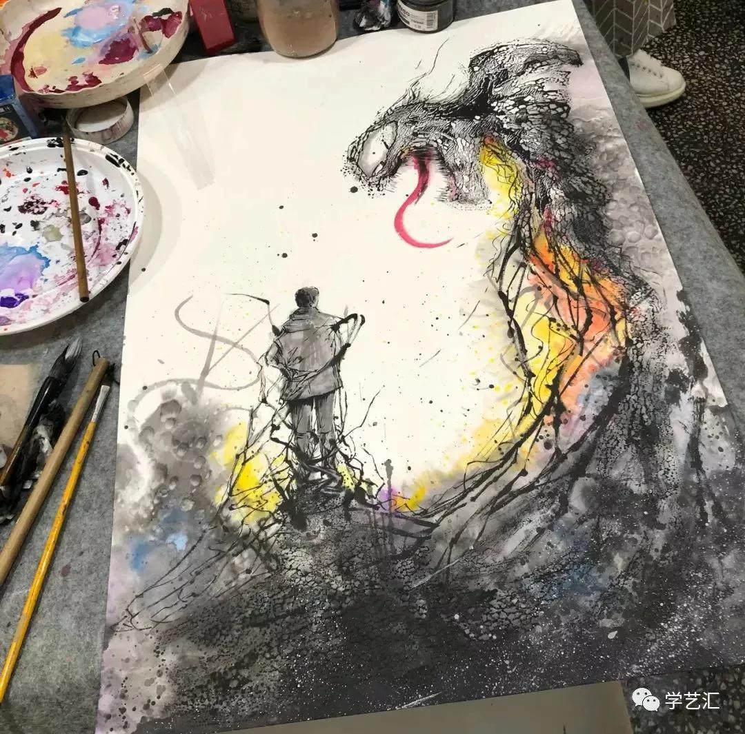 绘画水墨作品大全,水墨画儿童绘画技法新教程