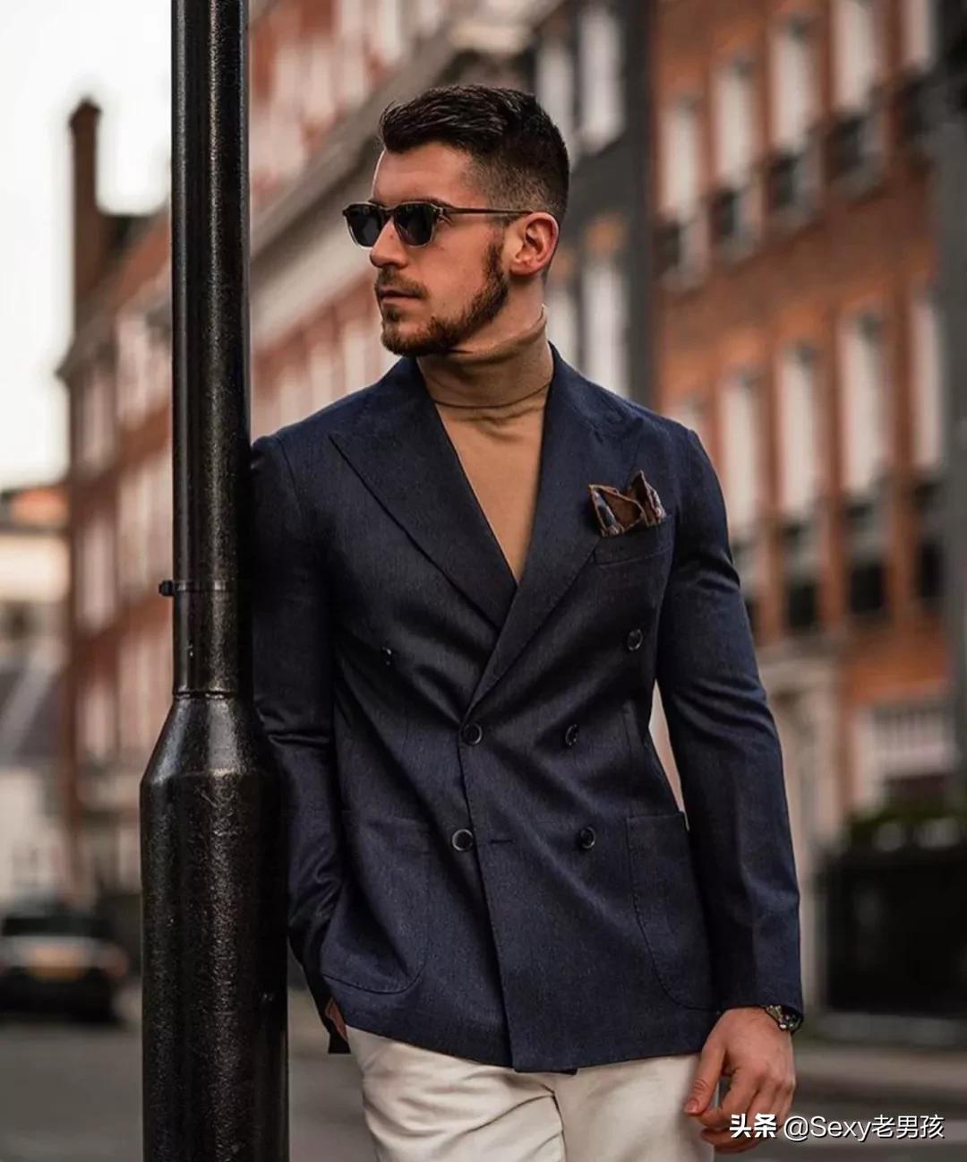 男士西装穿搭｜一件毛衫带来的温暖