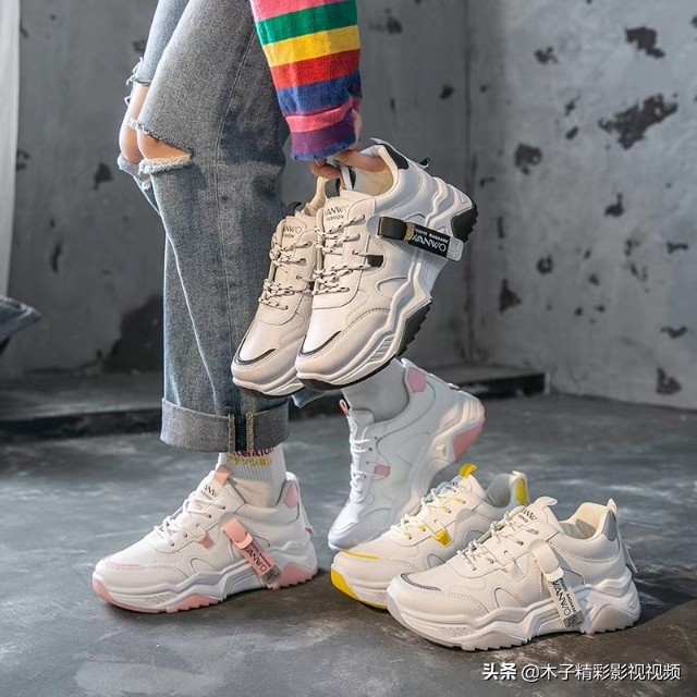 2022老爹鞋女休闲ins港风百搭板鞋,7cm加绒厚底休闲运动鞋女老爹鞋