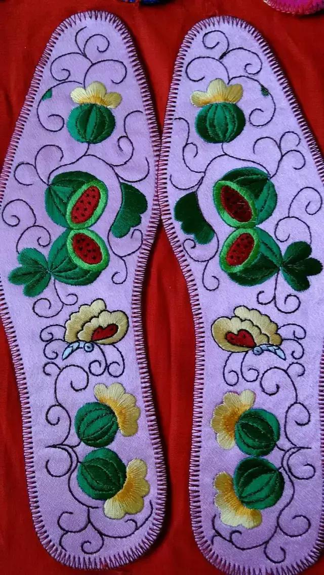 刺绣鞋垫花样各种图案教程,几何鞋垫图案鞋垫绣法