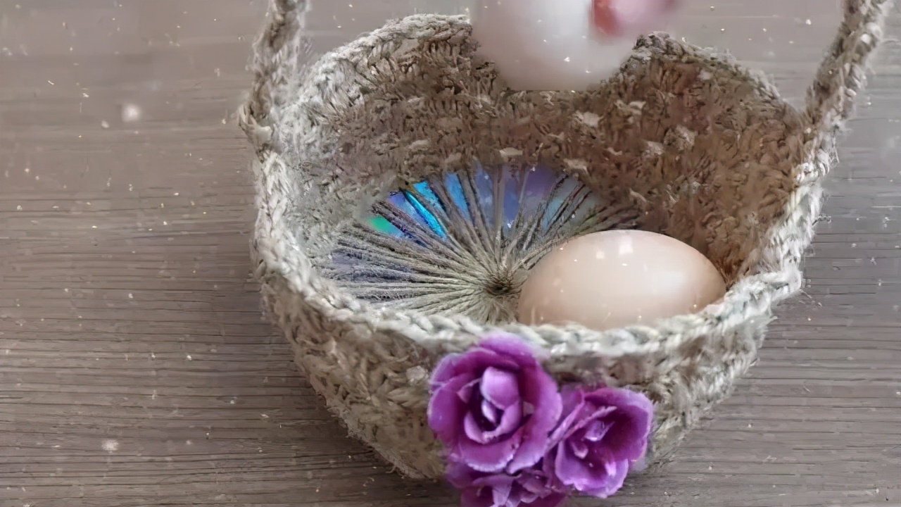 废旧光盘钩针收纳,可以钩什么物件好看又实用