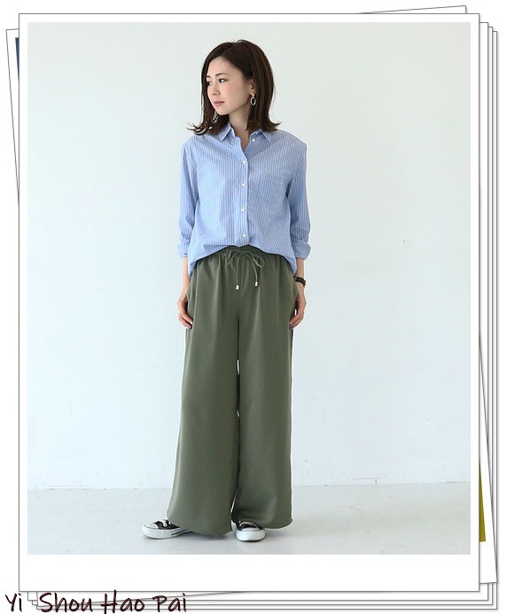 绿色阔腿裤搭配什么上衣女,绿色阔腿裤穿搭冬季女搭配