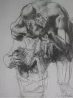 门采尔自画素描高清大图,素描大师门采尔著名作品