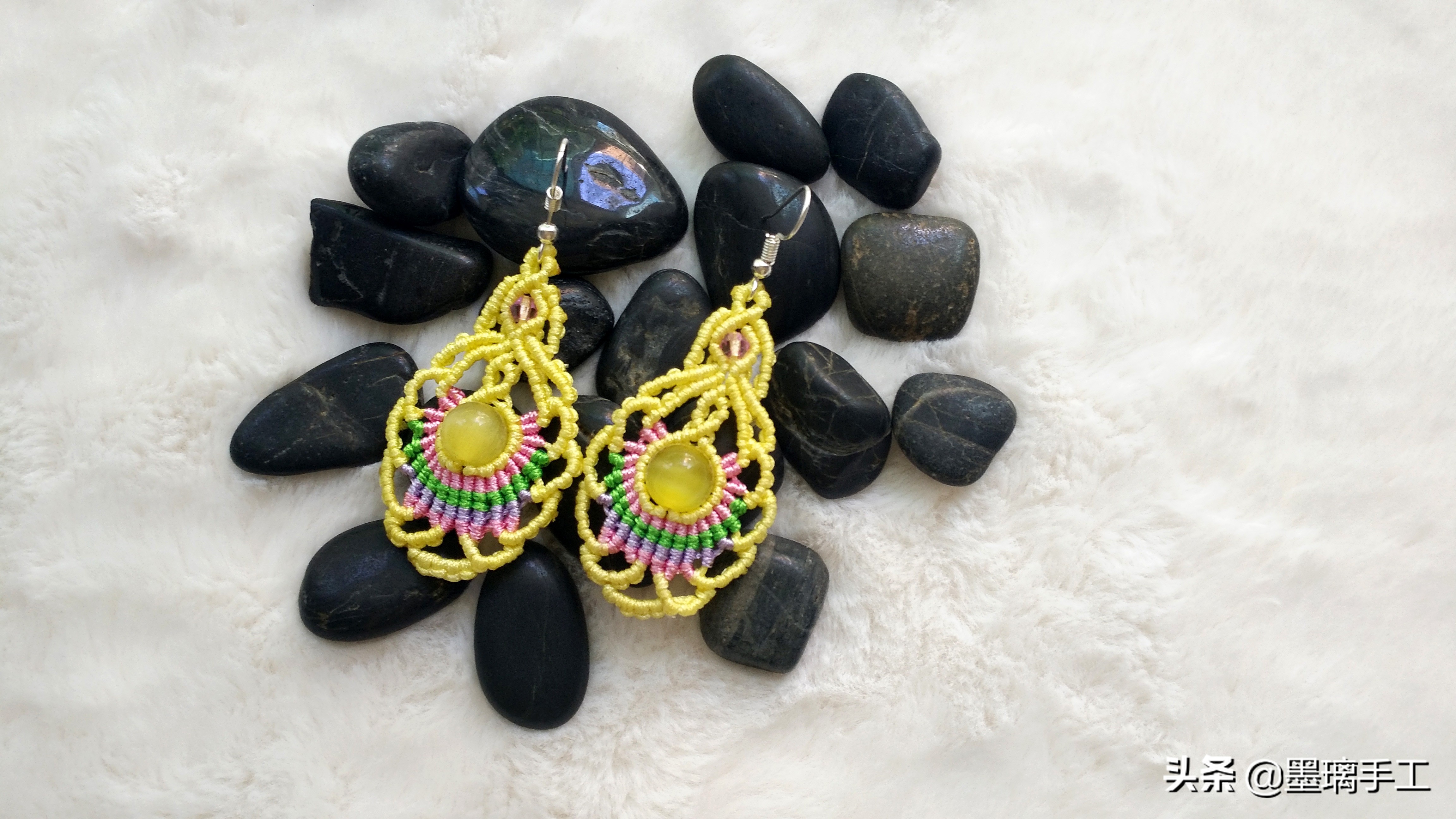 复古耳环编绳教程,简单北欧风手工编绳