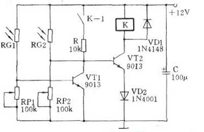 光控电路电路图,光控开关加接触器控制原理图
