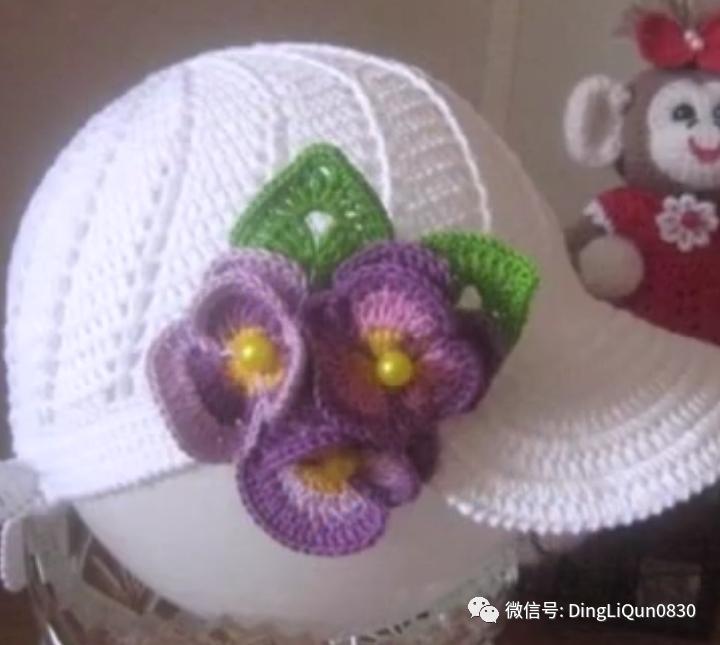 针织作品30款时尚钩花装饰帽子,简单易学又好看的针织帽子