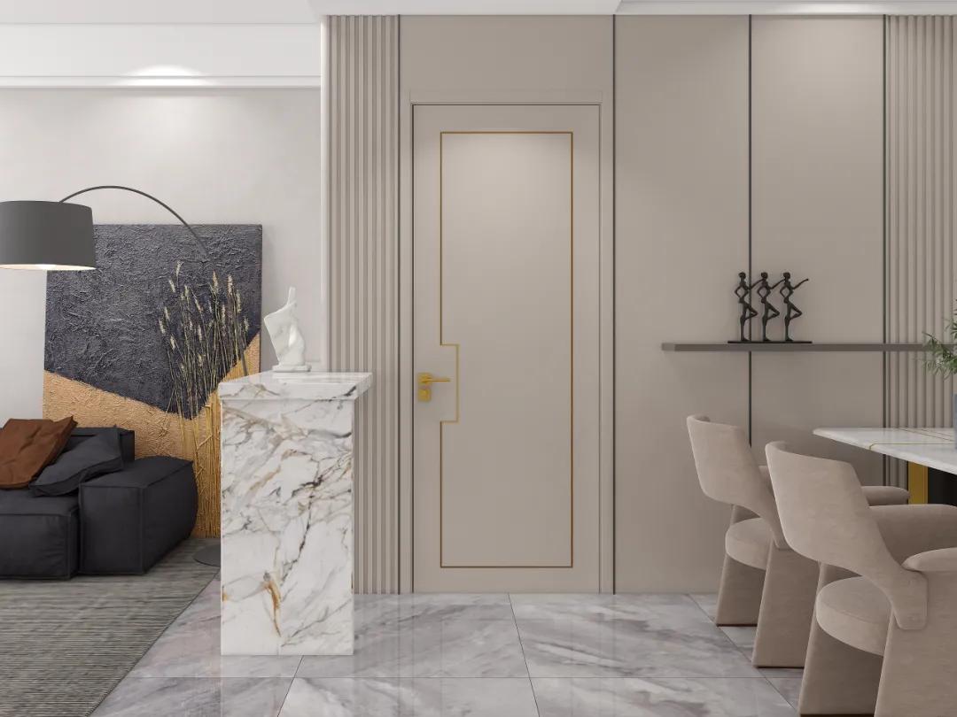 齐柏林灰色木门配什么颜色墙好看,灰色系简约木门