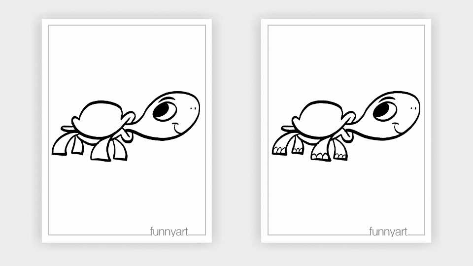 画一只简单又漂亮的乌龟,怎么画乌龟和兔子比赛