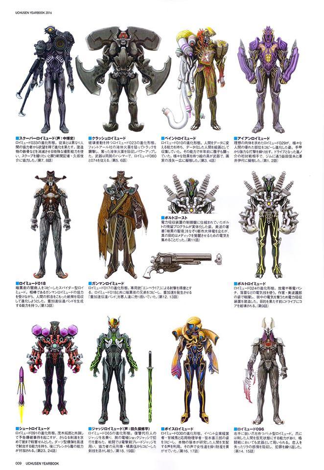 宇宙船Uchusen2008-2017假面骑士怪人设定(全)