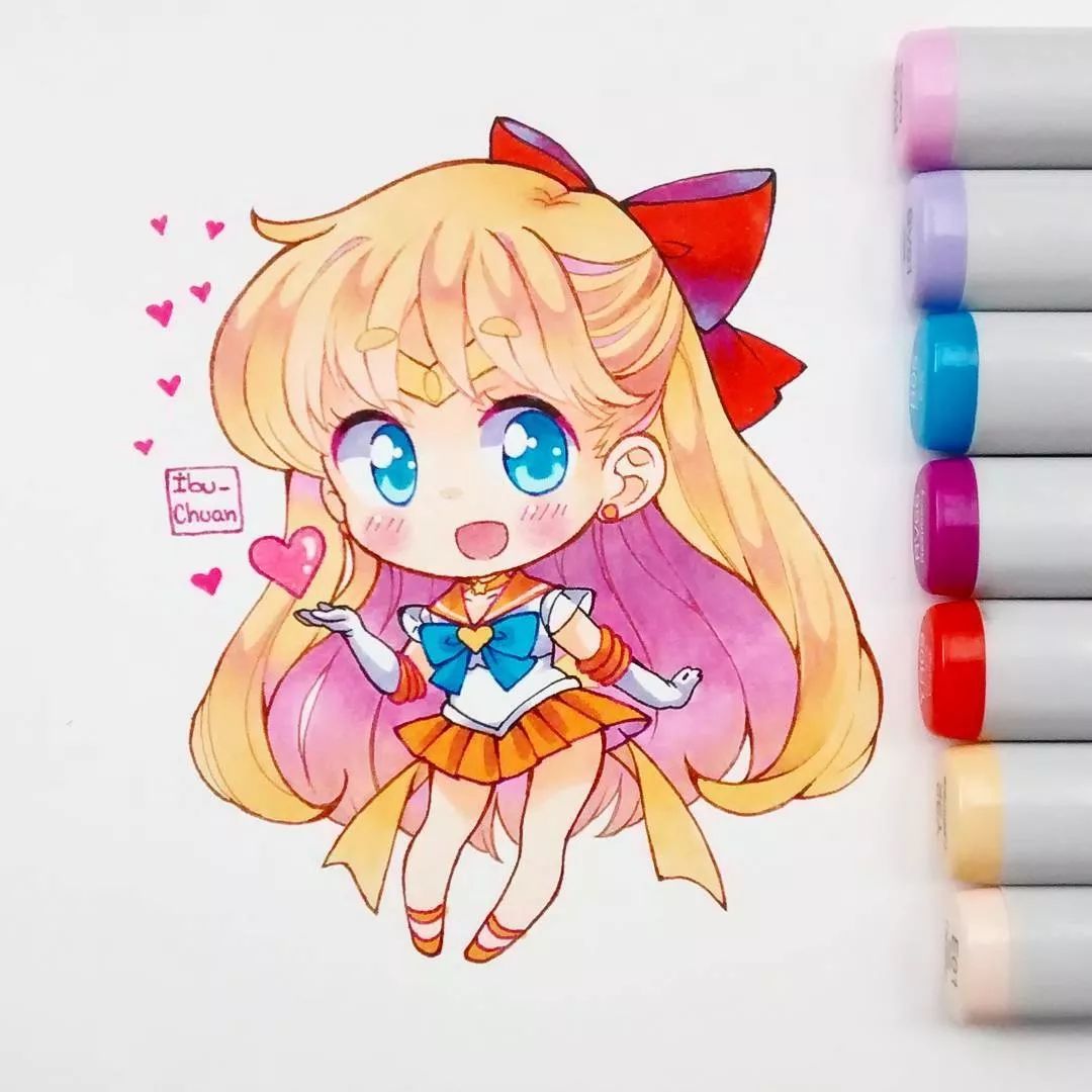 马克笔上色教程动漫人物q版30色,学马克笔画动漫免费教程