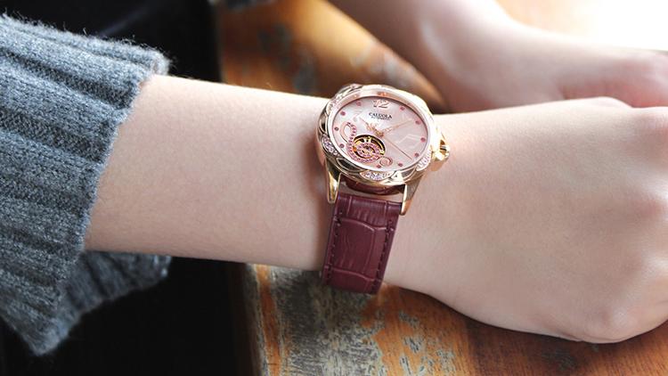 卡罗莱镂空机械手表,卡罗莱男士商务腕表