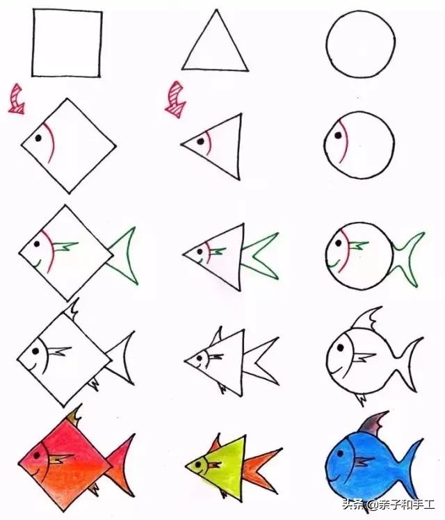 幼儿园动物简笔画教程,数字1到10的动物简笔画