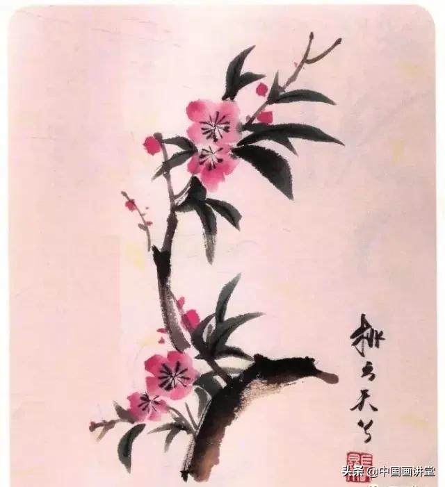 桃花国画画法,桃花的画法国画