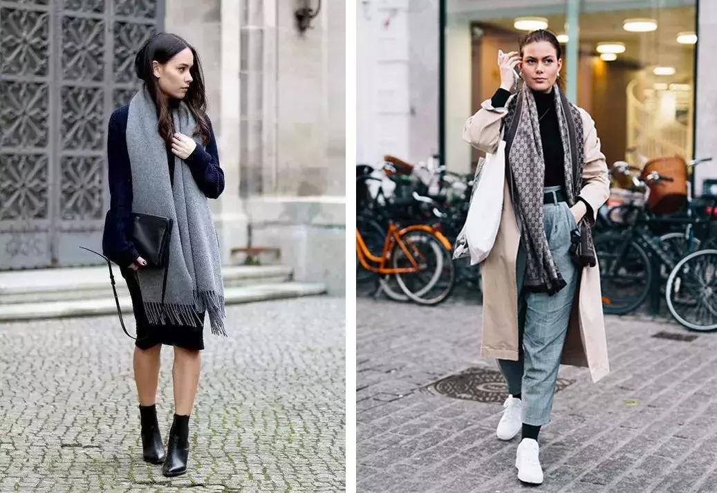 适合羽绒服显脸小围巾的系法,怎么给女生系围巾不会显脸小