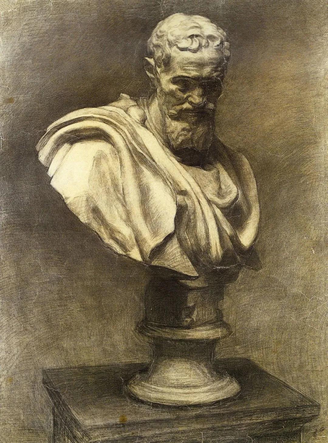素描石膏像大师作品,石膏像名师