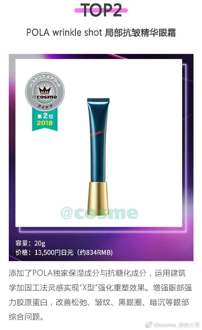 2018cosme大赏完整名单,cosme大赏2019完整