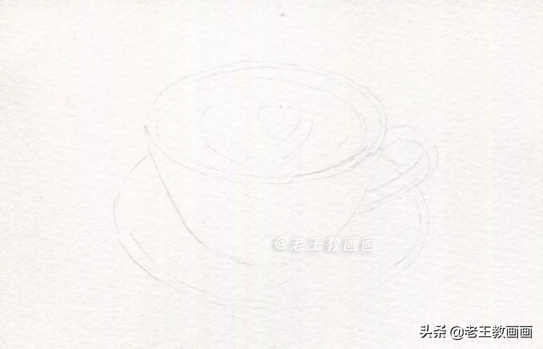 用水溶彩铅画一幅画,画拿铁咖啡彩铅有难度