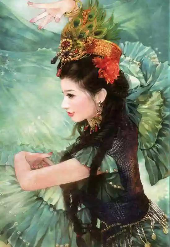 56个民族人物画,56个民族各具风韵白描人物画