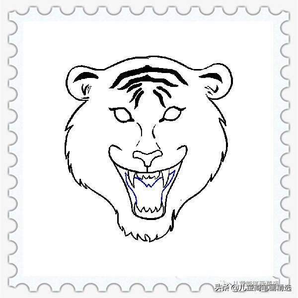 儿童绘画老虎头的简笔画,儿童简笔画老虎简单画法