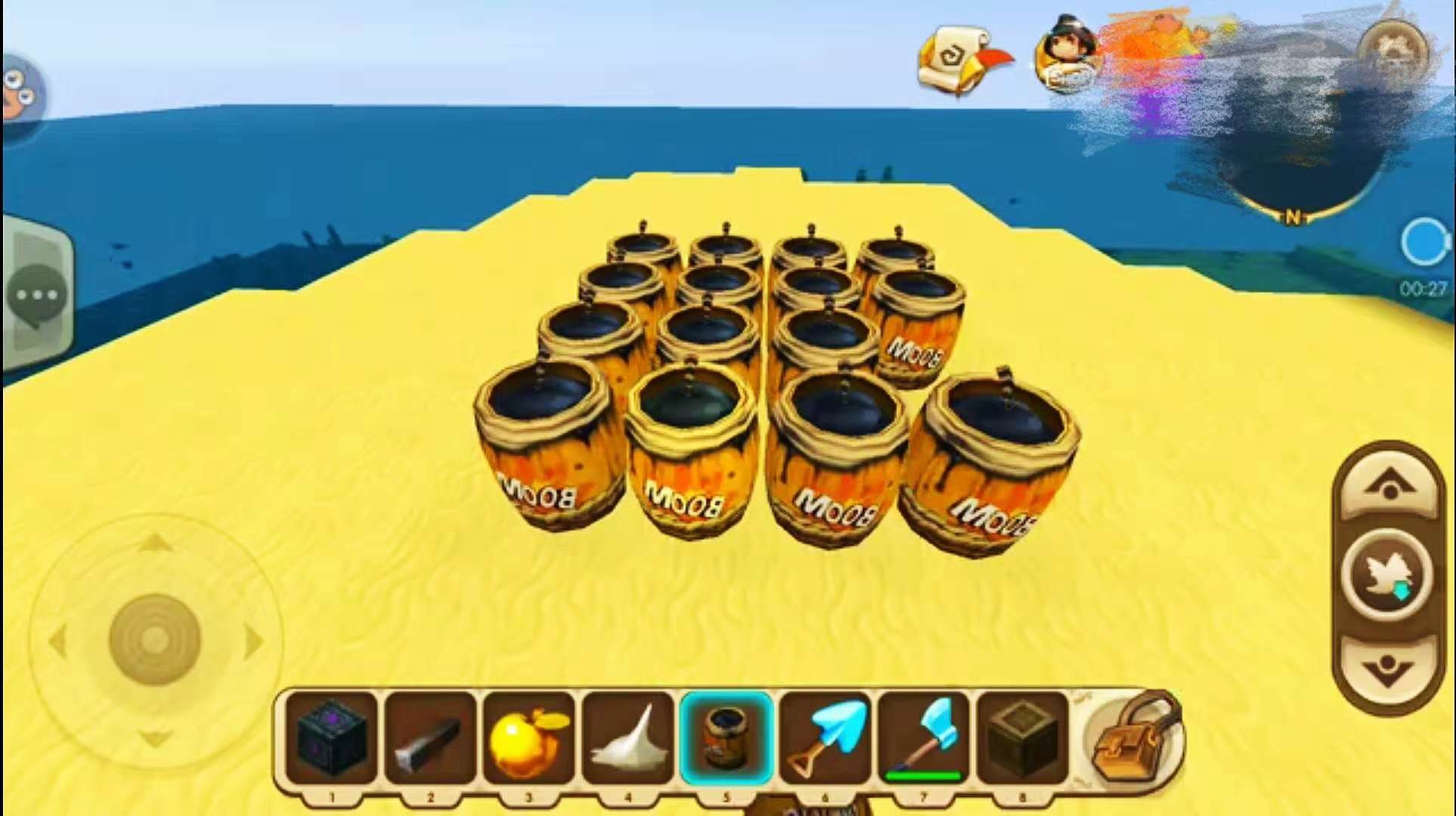 迷你世界：“炭黑*药炸**桶”能轻松炸平一座小岛！轻松秒杀远古巨人