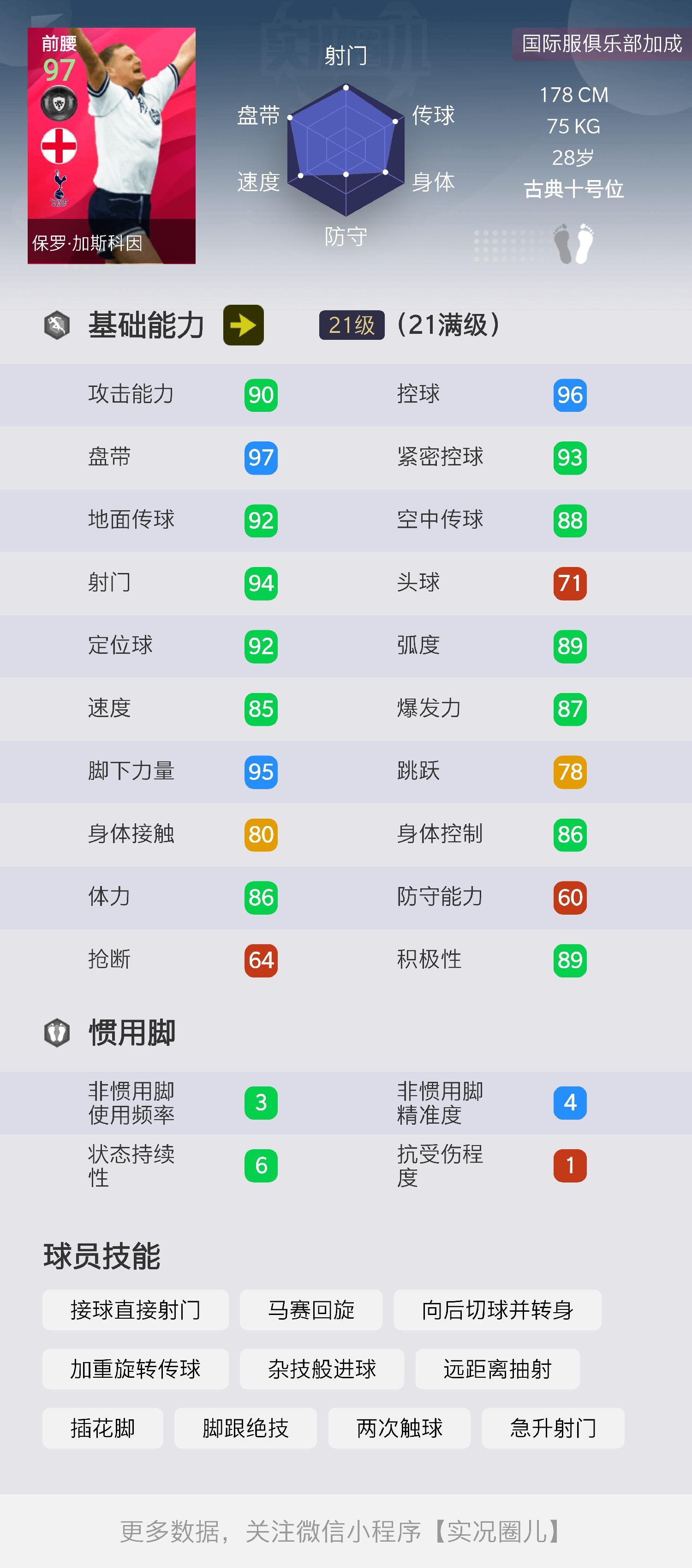 实况足球兰帕德时刻卡,实况足球各位置普卡推荐
