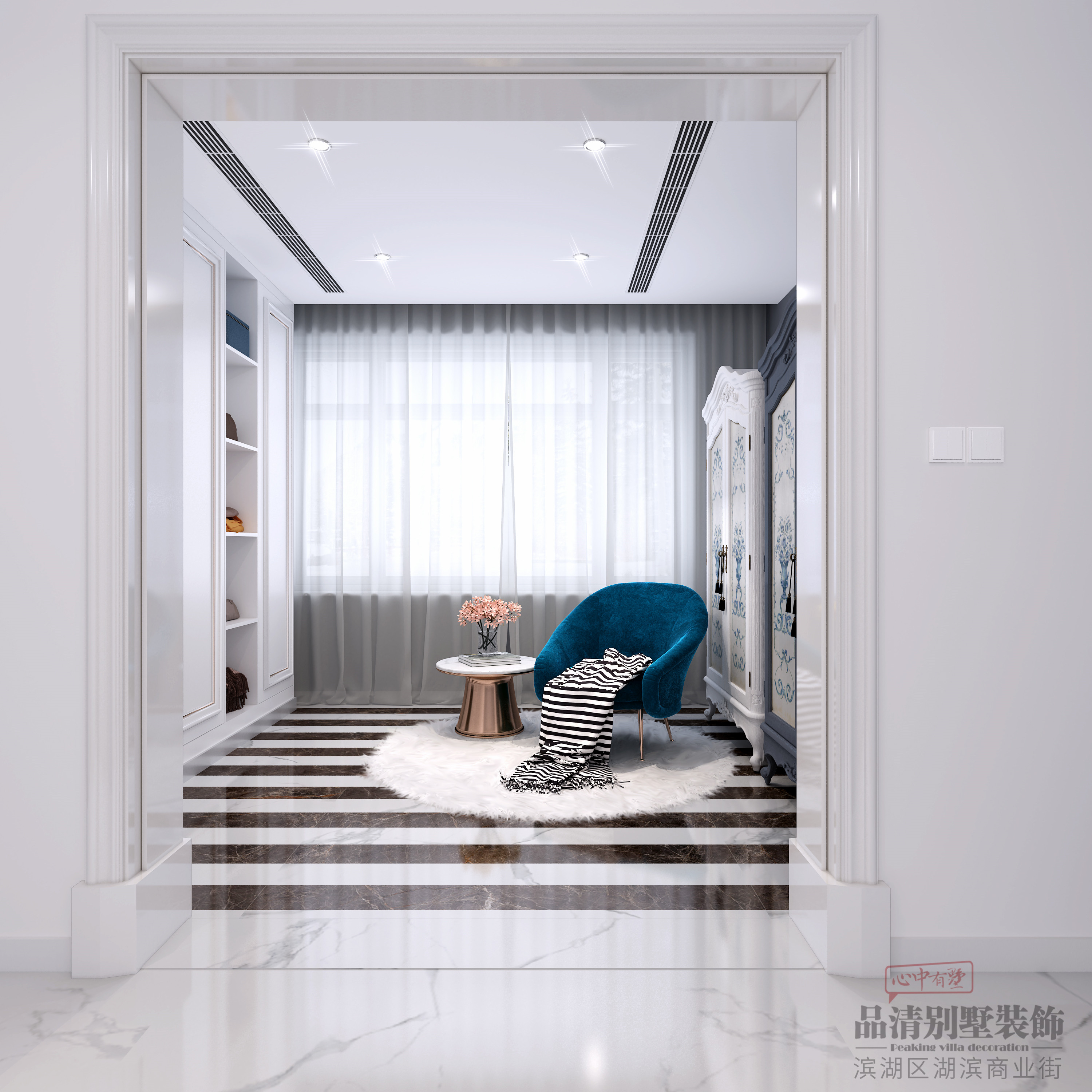 万科118现代装修风格全屋效果图,万科115平横厅装修风格现代简约