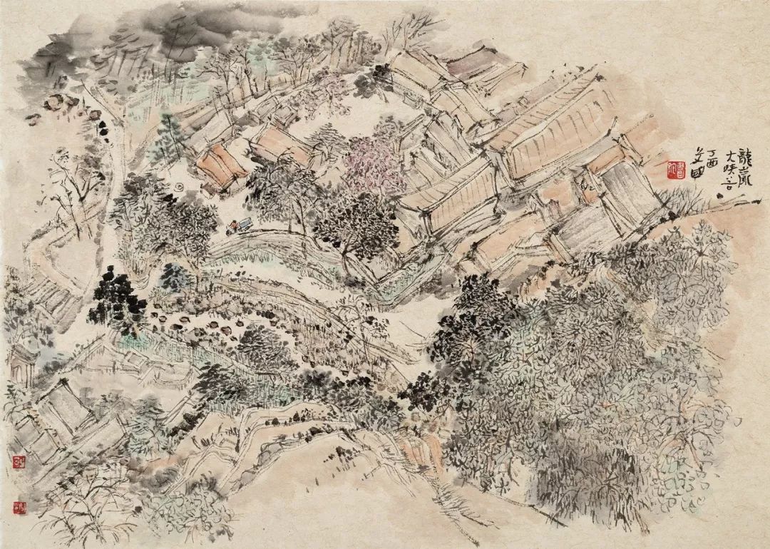 龙瑞早期山水画,龙瑞写意山水技法