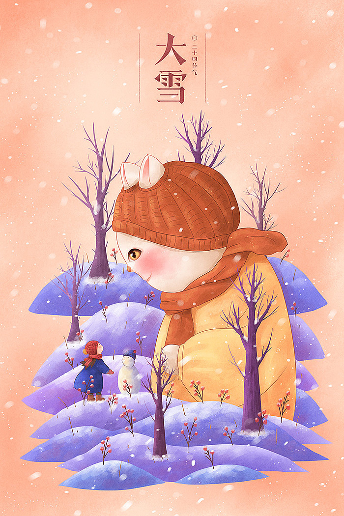 小清新唯美猫咪插画壁纸,猫咪卡通形象插画图片