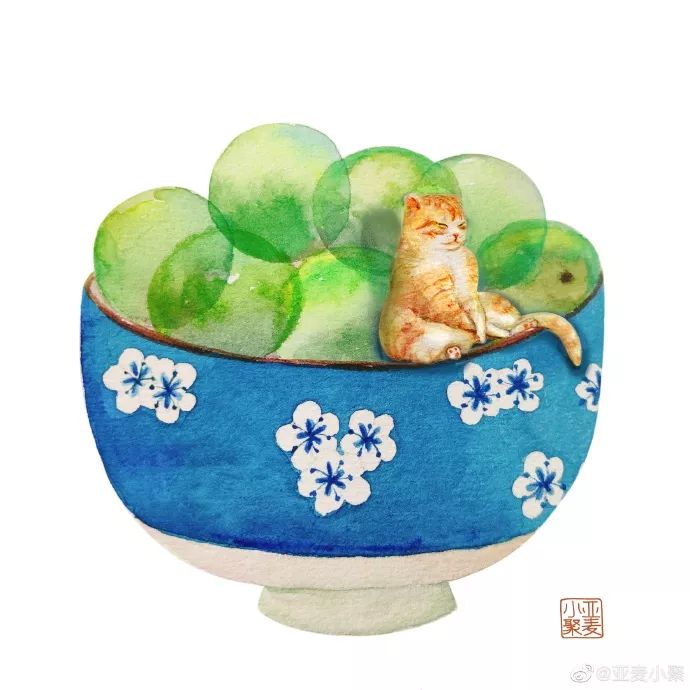 插画师笔下不同姿态的猫,一组与猫咪有关的古风插画作品