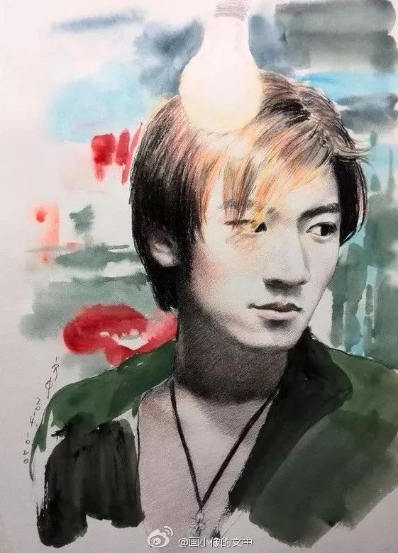 比起打印画，美院毕业的他，笔下这种彩铅水彩画才好看哭了~