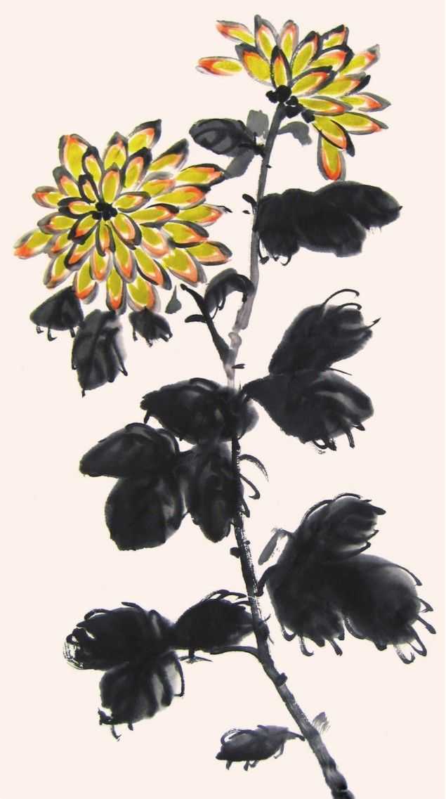 国画知识：不会画菊花？教你5种菊花画法，简单易学，快来临摹吧