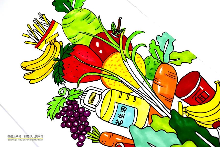 怎么画疯狂购物车图片,创意思维儿童画