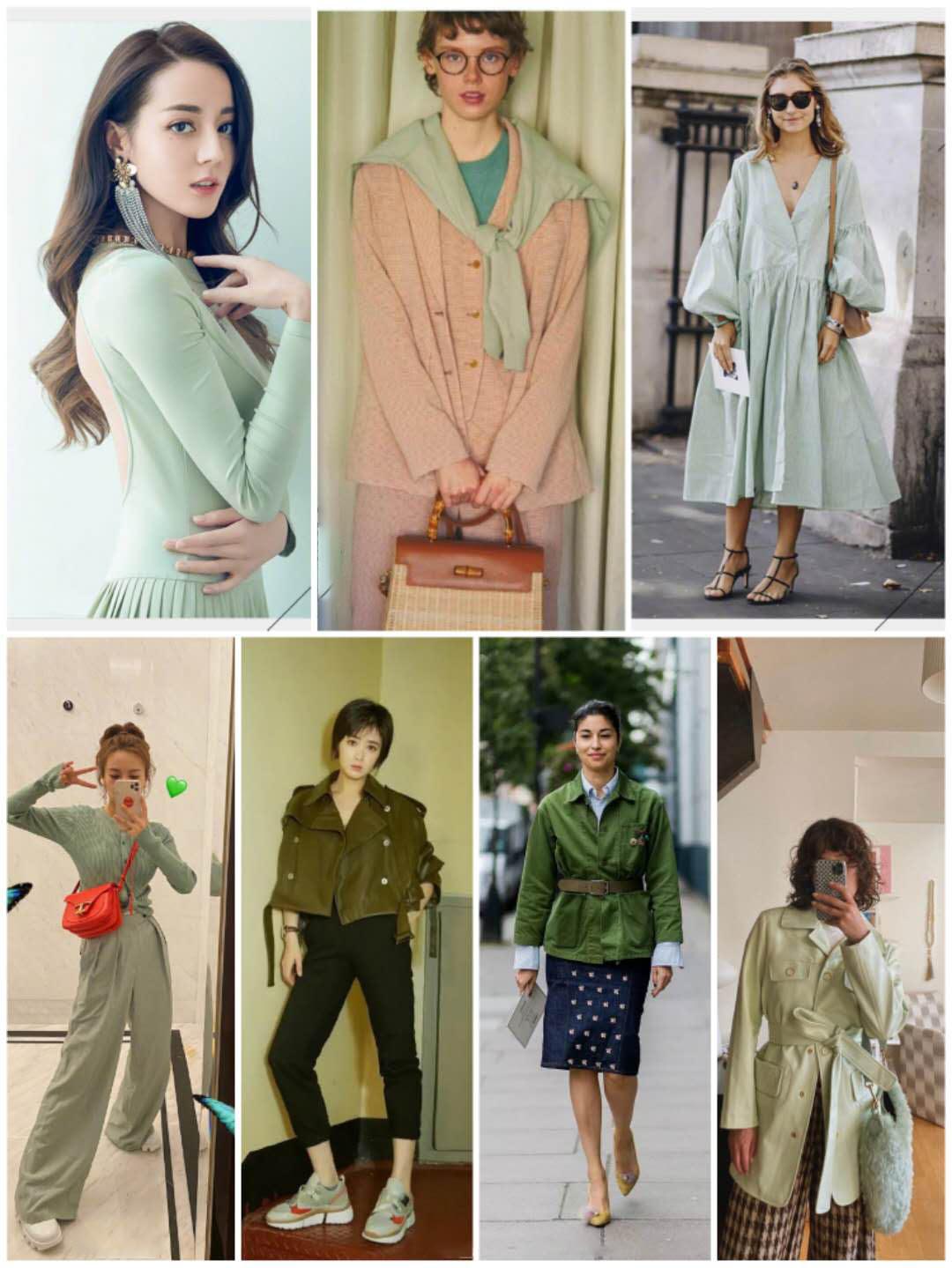 简单利落的颜色和款式搭配,好看的绿色与橙色搭配