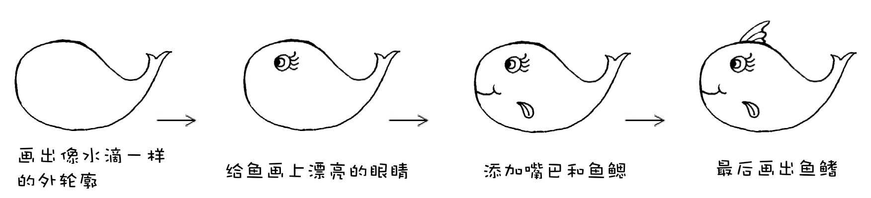 水族类动物简笔画,简笔画动物简单又好看简笔画