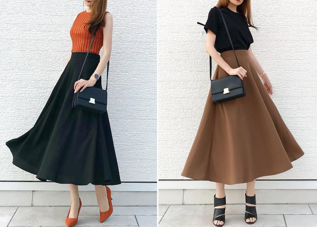 半身裙主要怎么搭配呢,一条半身裙的各种搭配