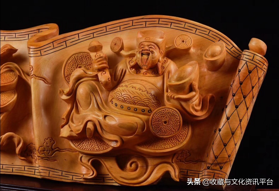 财神爷佛像崖柏正规版,太行崖柏陈化料摆件