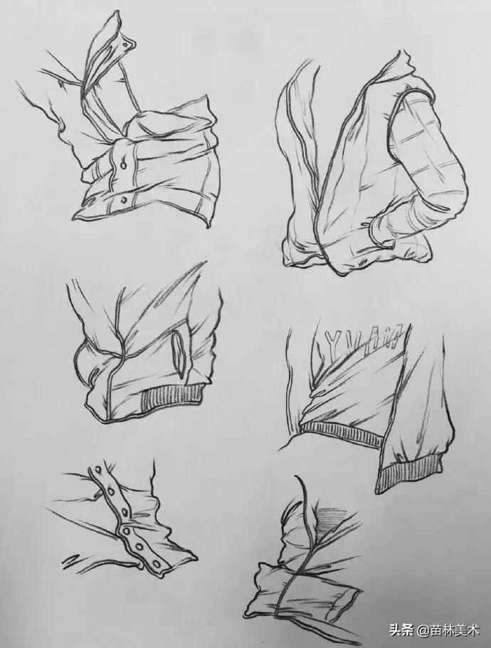 各种衣褶画法,衣褶不会上色