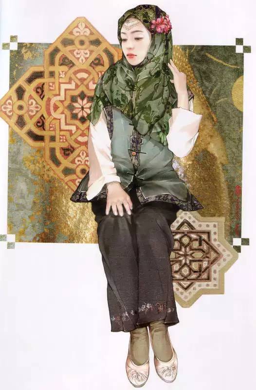 56个民族人物画,56个民族各具风韵白描人物画