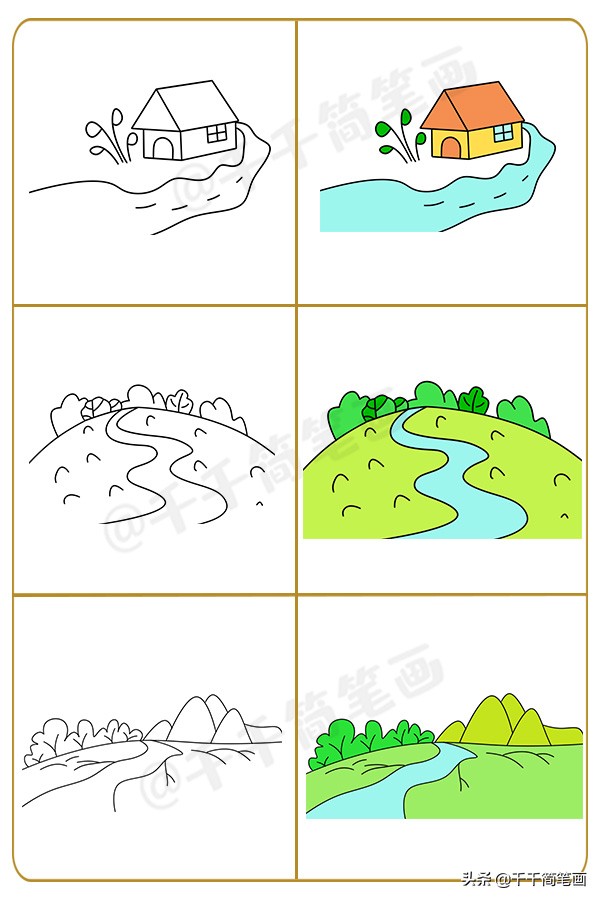 寥寥几笔就画出了一番意境,寥寥几笔画画
