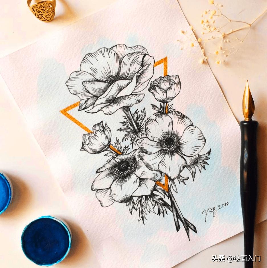 夏日海洋水彩画,夏日水彩颜料画简单风景画