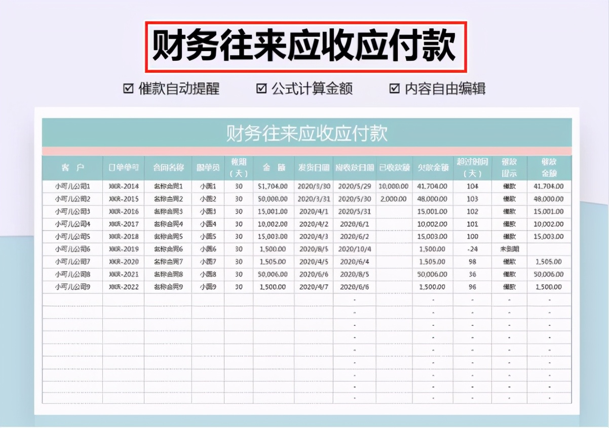 excel财务做账模板制作,财务核算excel模板