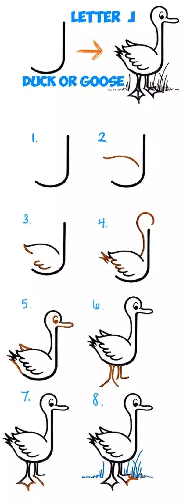 26个英文字母简笔画动物,26个英文字母简笔画顺序