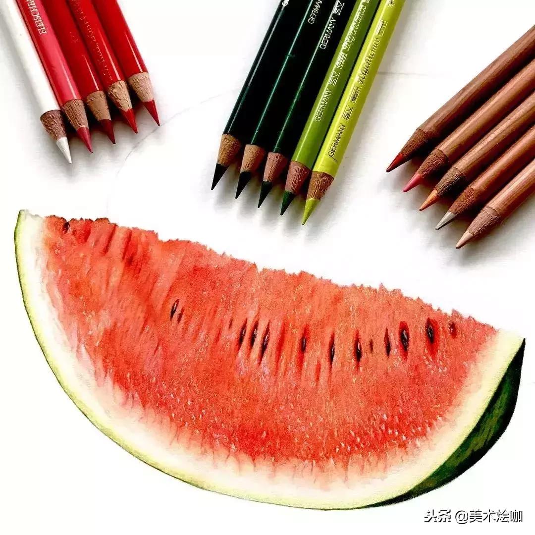 彩铅画教程超写实零基础入门,超写实彩铅画高清大图水果组合