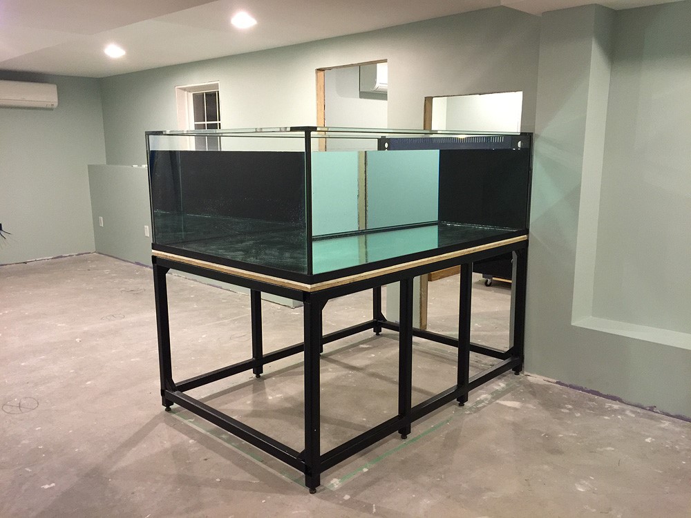 经典海水礁岩生态缸分享，180×120×60厘米三面观赏海缸